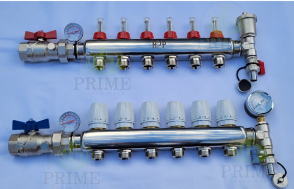 Manifold 6 Ports Premium Stainless Steel for Underfloor Heating HPP